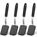 Gejoy 4 Pcs Silicone Cookie Spatula Turner Mini Brownie Spatula Flexible Silicone Spatulas Nonstick Cookware Heat Resistant No Scratch Flipper Baking Utensils for Egg Pancake(Black) - color: Black