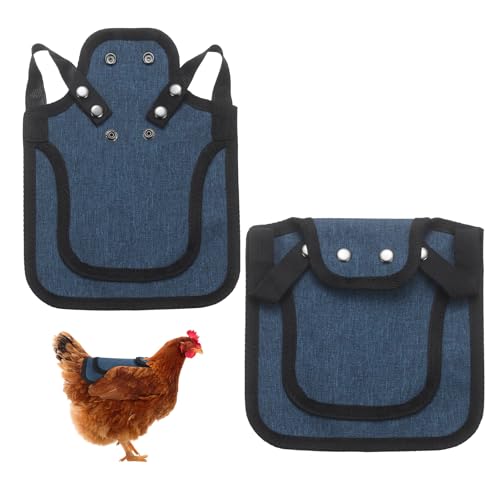 M METERXITY 4-Pack Chicken Saddle for Hens, 9.8 Inch Canvas Chicken Apron Back Protector with Adjustable Strap for Protecting Bird Back Feathers, Poultry Saver [Navy Blue] - color: Navy Blue