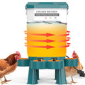 Hanging Heated Chicken Waterer, 3 Gallon Plastic Chicken Water Heater Heated Poultry Drinker, Detachable Legs, Winter and Summer Dual-use, Poultry Water Heater for Chicken Goose Duck - Dark Blue - color: Dark Blue, size: 3 Gallon