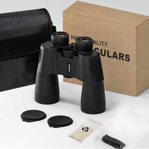 16x50 Binoculars for Adults High Powered, Professional Optics Binoculars for Bird Watching with Low Light Night Vision, HD FMC BAK4 Prism Lens, Waterproof & Fogproof for Hunting/Traveling - color: Black
