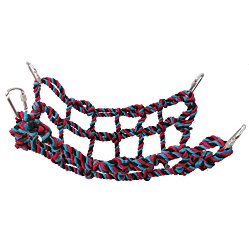 Litewoo Bird Rope Climbing Net Swing Grid Hammock for Parrot Rat Cage, M | Nylon chew-safe material, 9.84 x 12.6in, sturdy, for parrots/hamsters/chinchillas/ferrets, promotes climbing & nail trimming - color: M: 9.84 x 12.60inch/ 25 x 32cm