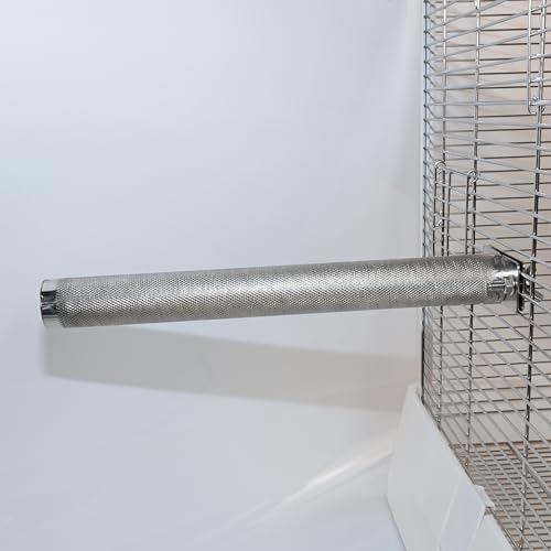 AOTU Large Bird Perch Stainless Steel Parrot Perches Bird Stand for Cage Durable Beak & Claw Trimming Grinding Perch for Birds Parrot Cage Accessory (L: 11.8" x 1.2") - size: L: 11.8" x 1.2"