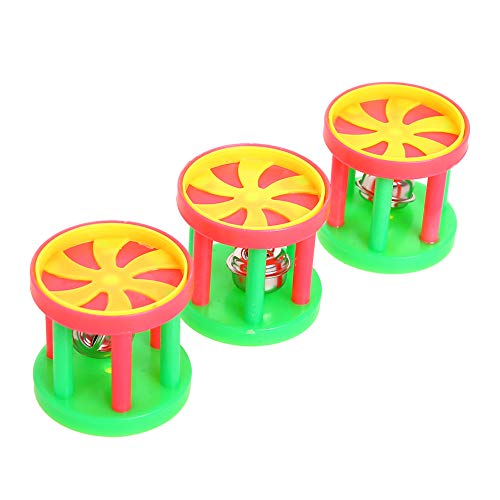 QBLEEV Bird Roller Rattles Toys, Parrot Foot Toys, Foraging Chewing Bell Training Trick Toys, Birds Play Gym Activity Center Cage Accessories for Small Parrots-3 Pack - style: Bird Roller Rattles Toys 3 Pack