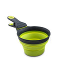 Dexas Popware for Pets Collapsible Klip Scoop, 3-in-1 Pet Food Scoop, Measuring Cup and Bag Clip, 1/2 Cup Capacity, Green - color: Green, size: 1/2 Cup Capacity
