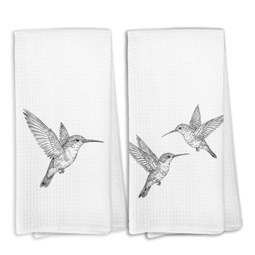 Vintage Hummingbird Decor Gifts Hand Towels for Home, Sketch Hummingbird Birds Decorative Hand Towels for Bathroom Kitchen，Hummingbirds Humming Bird Gifts for Women - color: Color-17