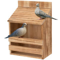 Briwooody Wooden Open Mourning Dove Nesting Box for Outside Dove Bird House 14 H x 10 W x 6 L Inches Bird Nesting and Roosting Platform Hanging Birdhouse Garden Decoration (Flat Roof, Brown) - style: Flat Roof