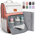 Baby Diaper Bag Backpack - Toddler Backpack - Baby Bag for Girls & Boys, Large Waterproof Diaper Backpack - Diaper Bags with Changing Pad, Best Baby Shower Gifts - Stylish Pink Cute Diaper Bag - color: Q. Pink Off White, style: Classic