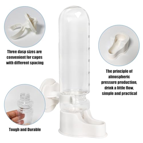 Automatic Pet Bird Water Feeder, Bird Water Dispenser for Cage, Bird Cage Suspended Automatic Water Dispenser, Bird Feeders for Parakeet Budgie Cockatiel Lovebirds Canary Finch (150ml) - size: 150ml