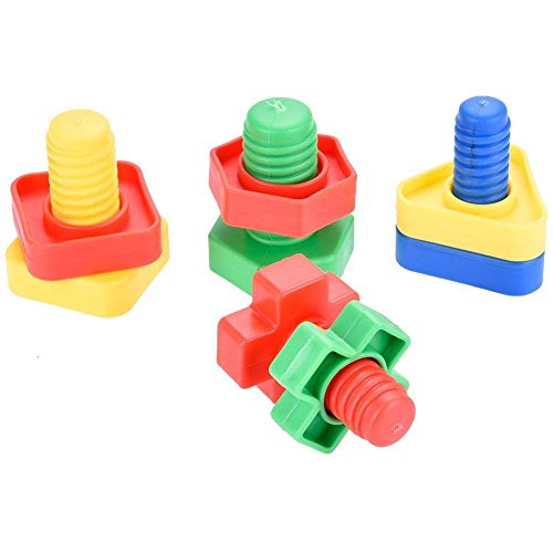 Hypeety 4pcs Bird Intellective Toys Screw Training Toy for Parrot Parakeet Macaw African Greys Budgies Cage Toy (A) - color: Intellective Toy A