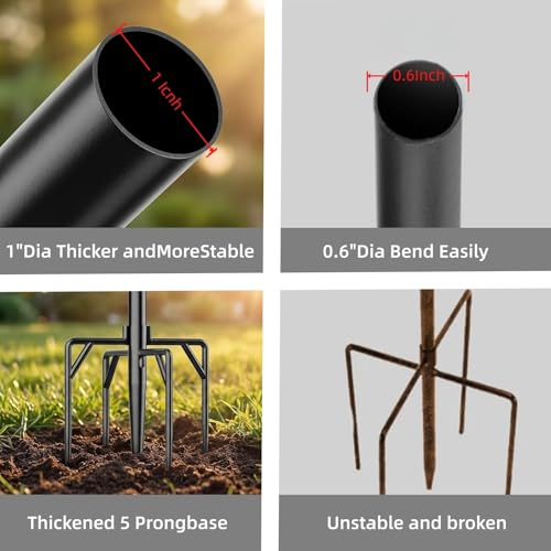 NSYOOMH Dia 1 Inch Bird Feeder Pole with 19" Proof Squirrel Baffle, Heavy Duty Metal, Bird House Pole Compatible Mount for Smart Camera Birdfeeder, Outdoor Feeding Station Stand Kit - 79" - size: 79 inch