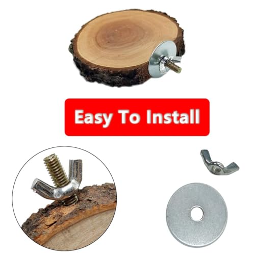 Hamiledyi Perch Platform for Bird Cage,Natural Round Wooden Stand Platform Bird Toy for Canary Parakeet Cockatiel Parrot Budgie Sparrow(3 Pcs) - size: 3.5in
