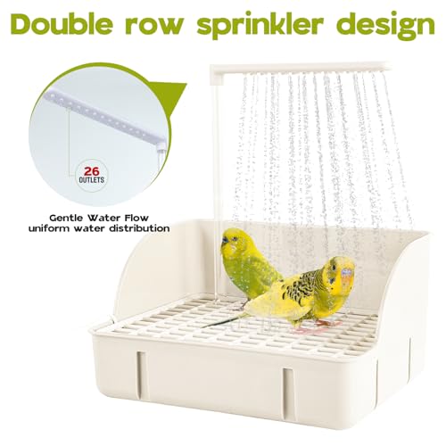 Parrot Bathtub, Large Bird Shower Fountain, Automatic Bird Bath, Parrot Bath Shower, Automatic Bathtub with Circulating Faucet, Indoor Fountain with USB Pump, Green - color: A