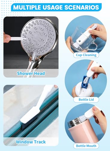 20Pcs Crevice Cleaning Brush Set, Hard Bristle Scrub Brushes for Gaps | Deep Cleaning Window Groove, Cleaning Brush for Sliding Door, Sill, Tile Lines, Shutter, Corner, Sink, Teapot, Bottle - color: White