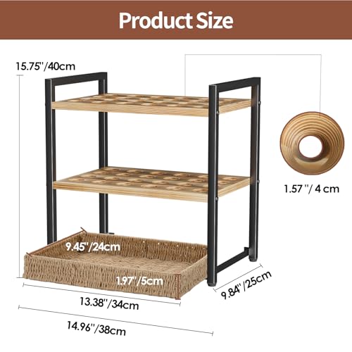 Nuovoware Wooden Egg Holder Countertop, 3-Tier Egg Basket | For 48+60 Eggs, Carry Handle Gathering 100+, Kitchen Storage Home Farmhouse Decor