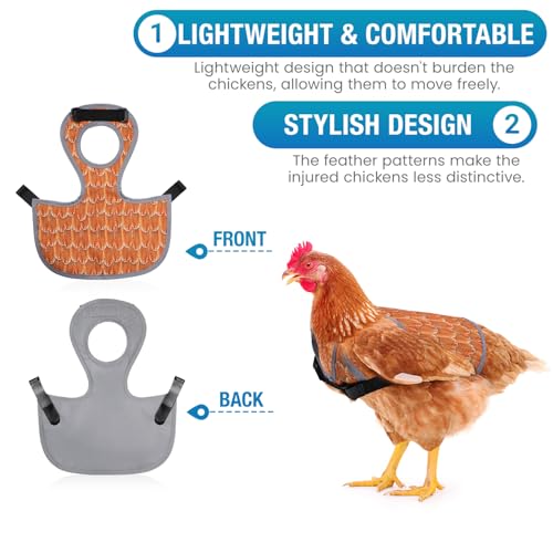 MYWSN Chicken Saddle for Hens, Chicken Back Protector for Hens | Comfortable & Lightweight Chicken Aprons for Hens