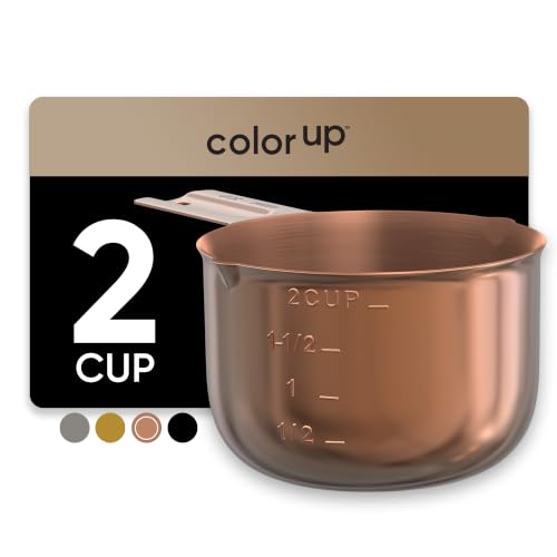 Color Up 2 Cup Measuring Cup, 480ml Copper Stainless Steel Metal Measuring Scoop, Easy-Pour Spouts, Engraved Markings, for Dry & Liquid Ingredients - size: 2 Cup (480 ml) Copper
