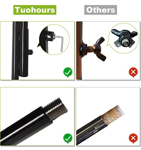 76 Inch Double Shepherd Hook Stand for Outdoor Birdfeeder, 1 Pack | Adjustable Two Sided Garden Bird Feeder Pole Holder for Birdhouse Planter Solar Light Lantern, Black - size: 76in-1pcs