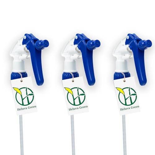 Heluva Green Spray Bottle Nozzle Replacement Tops, Blue 3 Pack | Heavy-duty trigger sprayer tops for commercial and home cleaning. Fits 8/16/24/32 oz plastic & glass bottles. - color: Blue, size: 3 Pack