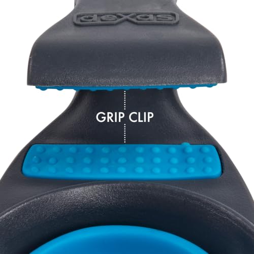 Dexas Popware for Pets Collapsible Klip Scoop, 3-in-1 Pet Food Scoop, Measuring Cup and Bag Clip, 1/2 Cup Capacity, Pro Blue - color: Pro Blue, size: 1/2 Cup Capacity