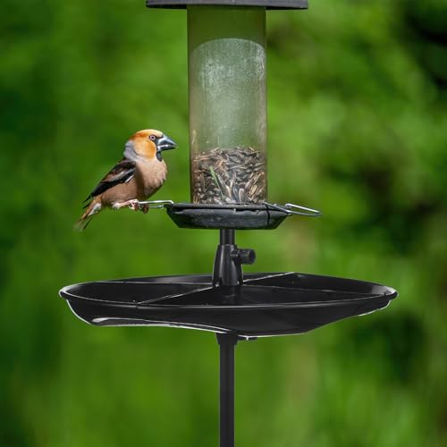 21'' Plastic Bird Seed Catcher Tray for 1'' Outdoor Pole Feeders, Removable Bird Seed Catcher Tray for Hummingbird Bee Feeders Outdoors, Backyard, Garden, Not Included Pole
