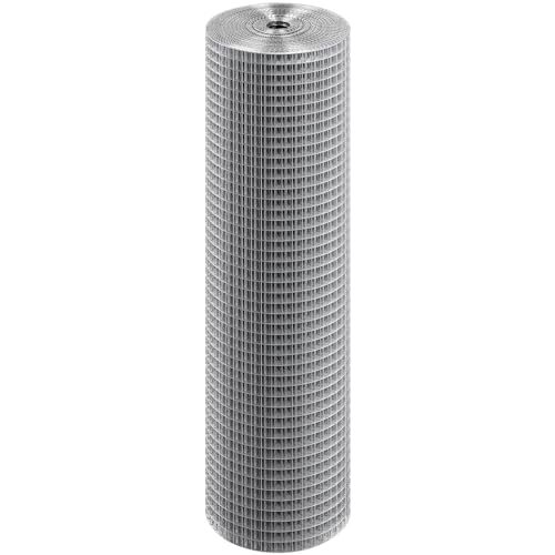 VEVOR Hardware Cloth, 1/2 inch 24in x 50 ft 19 Gauge, Hot Dipped Galvanized Wire Mesh Roll, Chicken Wire Fencing, Wire Mesh for Rabbit Cages, Garden, Small Rodents - size: 24'' x 50'