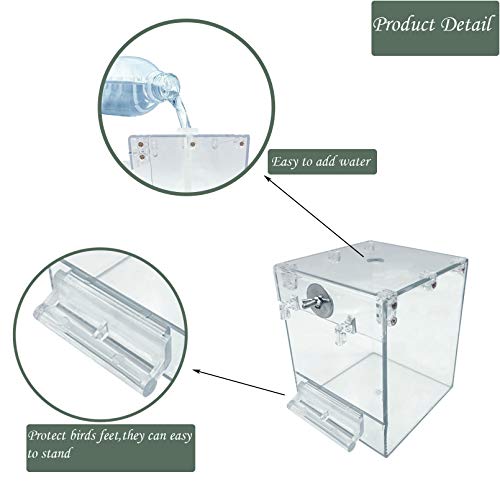 PINVNBY Bird Bath Box,Parrot No-Leakage Bathtub for Cage Hanging Tube Shower Box Cage Accessory with Water Injector and Balls Toys for Small Pet Birds Canary Lovebirds Budgies(6 Pcs)