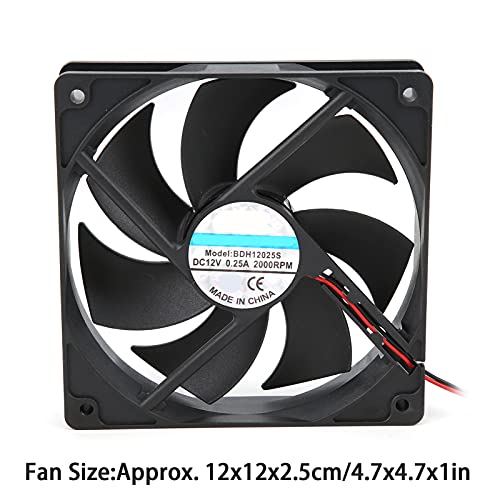 Incubator Fan, 2000RPM / H 12V Low Noise Incubator Exhaust Fan Heat Dissipation Incubator Cooling Fan for 48/56 Incubators, Plastic Material
