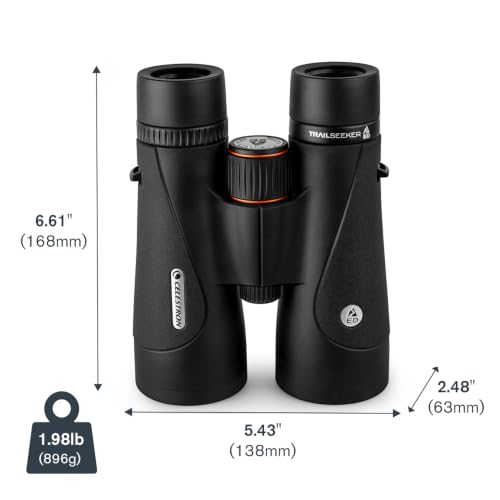 Celestron TrailSeeker ED 10x50 ED Glass Binoculars for Low-Light Viewing | Large 50mm Objectives, ED Glass for Bright Views, Phase & Dielectric-Coated BaK-4 Prisms, Fully Broadband Multi-Coated - style: Trailseeker ED 10x50