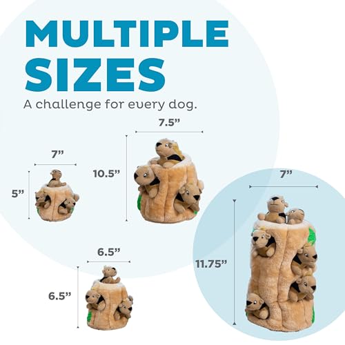 Outward Hound Hide-A-Squirrel Plush Squeaky Dog Toy, XL, 7" x 11.8" | Hide-n-Seek Puzzle, 6 Removable Squirrels, Fetch Play, Interactive Enrichment, Boredom Buster, Light Chewers, Dogs & Puppies - color: Squirrel Xlarge, size: X Large (Pack of 1)