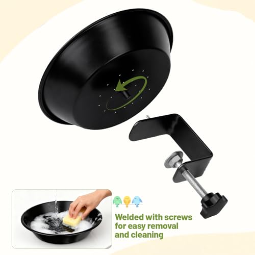 Balcony Bird Feeder for Deck Railing, Mounted with Seed Tray, Black | Heavy Duty Metal, Easy to Install & Clean, Durable Decoration for Outdoors & Garden, Birthday Gifts for Women Men Mom Dad - style: 1 Tray