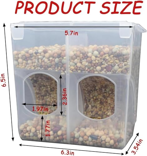 Automatic Pigeon Bird Feeder Water, 2 Pack Plastic Feeder Water Dispenser Drinkers for Cage, No Mess Hanging Parrot Food Bowl Container, Cage Accessories for Parakeet Quail Bird Chicken (2 Hole-Hook) - size: 2 Hole / 2 Pack