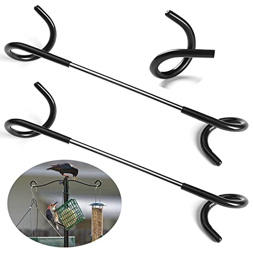 2 PCS Adjustable Wrap Hooks, Bird Feeder Pole Attachment, Extra Feeder Arm, Addition Pole Hook, Hanging Birdfeeder Accessories