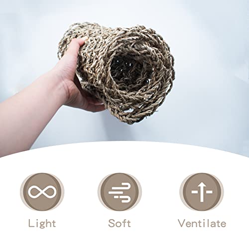 20.5 x 7.9 Inches Bird Seagrass Mat, Natural Seagrass Woven Bird Net Hammock Mat, Cage Accessories, Climbing Rope Ladder Chew Toys for Parrots Cockatoos Lovebird Cockatiel Budgie Hamster Parakeet - size: 20.5 x 7.9 Inch