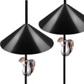 Queension 19-inch Wide Squirrel Proof Baffle,Squirrel Guard Stopper for Outside Shepherd Hooks or OutdoorBird Feeder Poles, Save Bird Houses from Squirrels, Rodents and Raccoons, Black, 2 Pack… - style: Pole Mount 2pcs