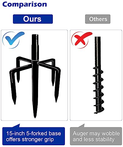 105 Inch Bird Feeder Pole Kit, Heavy Duty Bird House Pole Set with 5-Forked Base, Adjustable Universal Mounting Post Kit for Outdoors, Matte Black, 1 Pack - size: Insert Ground 1pack