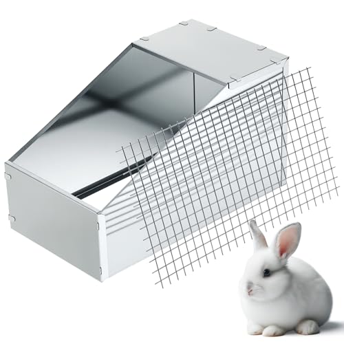 Maxcheck Galvanized Metal Rabbit Nesting Box with Removable Wire Mesh Bottom 18.5 x 10.6 x 10 Inches Bunny Small Animal Nest Durable Easy to Clean for Indoor Outdoor Use Rabbit Supplies