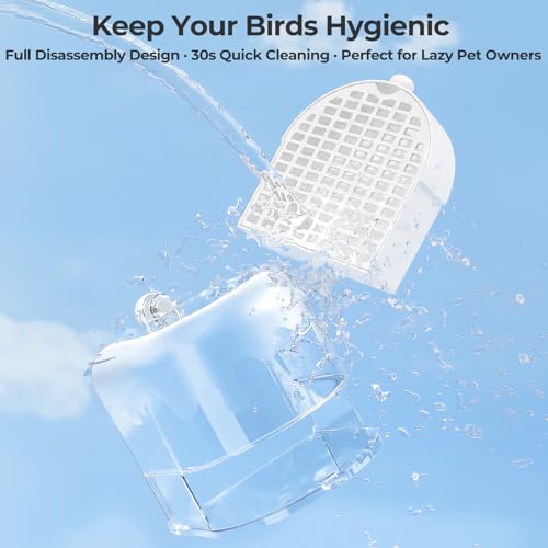 mini&moe Bird Bath for Cage, 4 in 1 Multifunction Birds House/Bath/Litter Box/Feeder Room, Bird Cage Accessories for Pet Birds Conure Budgies Cockatiels Lovebird,Finches, Parakeets, Mannikin, White - color: White