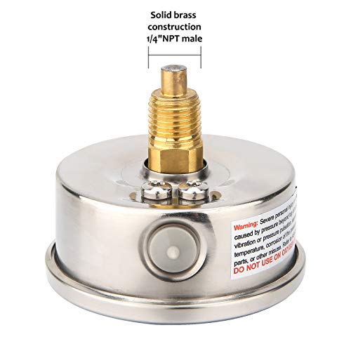 MEASUREMAN Tridicator, Thermo-Manometer, 2-1/2", Silicone Oil Filled, 0-160psi/30-250 deg F, Stainless Steel Case, 1/4" NPT Back Mount - size: Back Mount-Liquid Filled