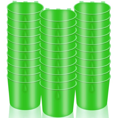 30 Pcs Chicken Coop Feeder Water Cup,8 oz Cage Cups Chicken Feeder Waterer, Cage Cups Birds Hanging Feeders, Chicken Feeder Water Bowl for Parakeet Poultry Pigeon Bunny Wire Cage(Green) - color: Green, size: 8oz