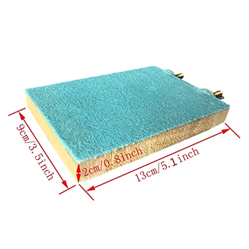 Litewoo Bird Perch Grinding Stand for Parrot Budgie Parakeet,5.1" x 3.5" | Natural quartz sand, wood perch, trims beak & nails, flat bird perch for small-medium parrots/budgie/parakeet/lovebird/finch