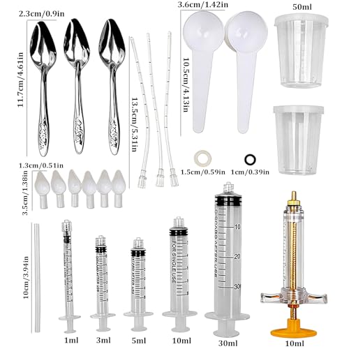 Baby Bird Feeding Syringe Kit,Hand Feeding Syringe for Birds,Pet Syringe Feeding Tool, Parrot Feeding Tubes Set for Small Baby Birds Pet Kittens (A) - color: A