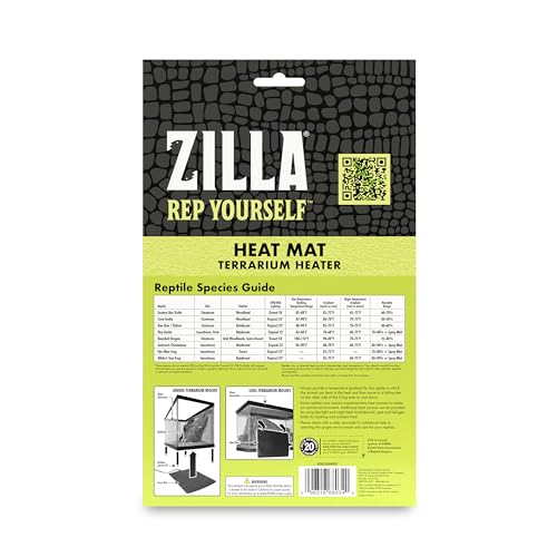 Zilla Heat Mat, Terrarium Heater for Reptiles, Snakes (Ball Pythons, Corn Snakes), Leopard Geckos, Tortoises, Amphibians and Arachnids, Small, Fits 10-20 Gallon, 8 Watt | Terrarium Heater for Reptiles, Snakes (Ball Pythons, Corn Snakes), Leopard Geckos, T
