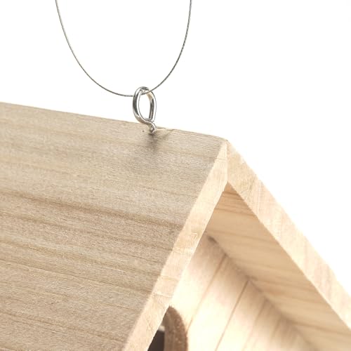 Rocky Mountain Goods Small Wood Bird House for Outside - Premium Pine with Rot-Resistant Design, Stainless Steel Hanging Rings - 1 1/8” Hole for Wrens, Chickadees - Air Vents - Also Crafts, Decor