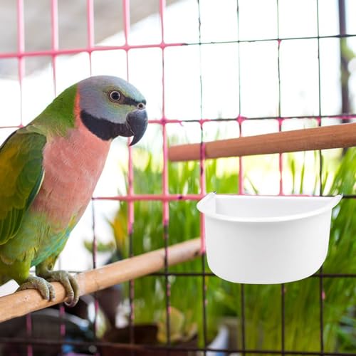 Bird Feeder, 2 Pcs Plastic Bird Food Feeder, Bird Water Cage Accessories, Hanging Bird Food Bowl Cups for Parrots Small Birds Pigeons Parakeet