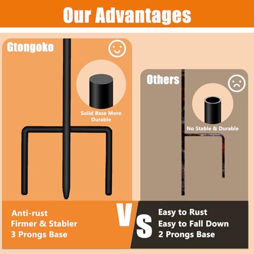 Gtongoko 32 Inch Shepherd Hooks for Outdoor 4 Pack, Adjustable Garden Hooks for Hanging Plants, Lanterns, Solar Lights, Mason Jars & Wedding Decor, Matte Black Decorative Shepherd’s Hooks