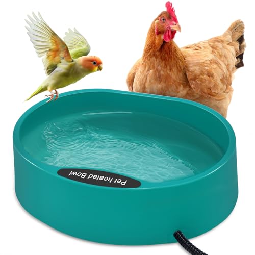 Heated Water Bowl for Chicken，125OZ Water Heater for Hens Goose Duck | Heated Chicken Waterer, Large Capacity Poultry Outdoor Drinker in Winter, Chicken Coop Accessories No More Frozen Food Water