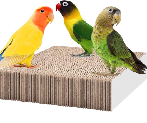 KATUMO Bird Toys, 7.8 Inch Paper Parakeet Shredding Chewing Toys Parrot Perch Platform Conure Foraging Toys for Budgie Cockatiel Lovebird Small Birds - size: Large