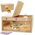 kathson Parakeet Nesting Box,Transparent Parrots Breeding Mating Boxes Nest House,Bird Cage Nesting Box for Cockatiel,Budgie,Lovebirds,Conure,Finch,Canary,L - size: L: 11.81*5.7*5.9 inches