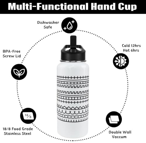 Hidden Message Water Bottle Funny F This S Mug Gag Christmas White Elephant Gifts for Work Bestie,Friends,Coworkers Travel Thermal Double Walled Vacuum Insulated Bottle Cup Leak Proof Tumbler-32 oz - color: hidden message white