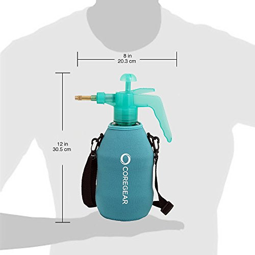 (Ultra Cool™ XLS) USA Misters 1.5 Liter Mister & Sprayer Personal Water Pump with Full Neoprene Jacket and Built-in Carrying Strap - color: Teal